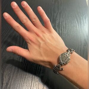 Rare Cachi Marcasite Noah’s Ark Animal Flip Up Wrist Watch Bracelet